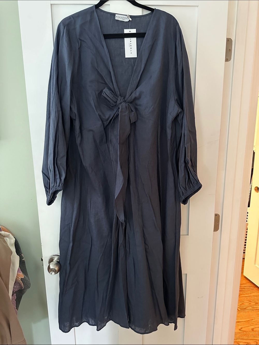 Grey Tie-Front Midi Dress 07